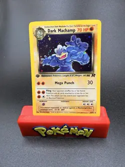 DARK MACHAMP Pokemon Card - 1st Edition - Team Rocket - 10/82 - Near Mint/NM - Image 1