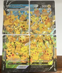 Pokemon Pikachu V-UNION 4 Card Holo Set English V-UNION Rule 2021 - Image 1