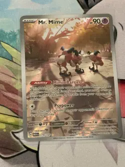 Pokemon TCG Mr. Mime Scarlet & Violet Holo Illustration Card 179/165 Rare - Image 1