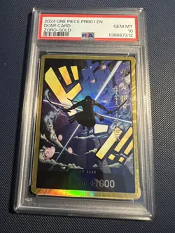 PSA 10 Gold Zoro Don!! One Piece Card English - Image 1