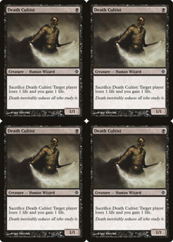 4x MTG 2010 DEATH CULTIST - HUMAN WIZARD CREATURE - NM MAGIC CARD x4 copies - Image 1
