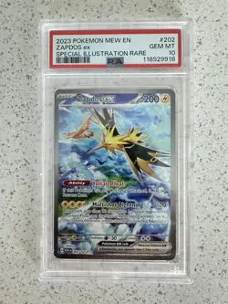 2023 Pokemon Zapdos ex SV 151 202/165 Special Illustration Rare MEW EN PSA 10 - Image 1