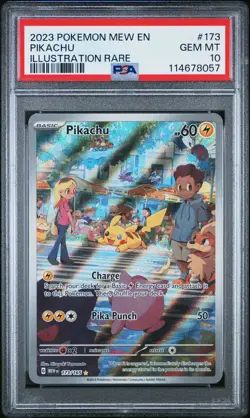 2023 Pokemon Mew EN-151 Pikachu Illustration Rare PSA 10 #173 - Image 1