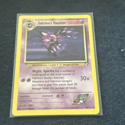 Pokemon TCG WoTC Sabrina's Haunter 058/132 Gym Heroes Vintage Near Mint! - Image 1