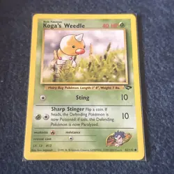 Pokemon TCG WoTC Koga's Weedle 82/132 Gym Challenge Vintage Near Mint NM - Image 1