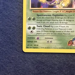 Pokemon TCG WoTC Koga's Weezing 50/132 Gym Challenge Vintage Rare NM - Image 4