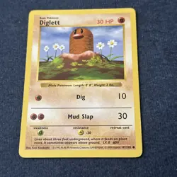Pokemon TCG WoTC Diglett 047/102 Base Set (Shadowless) Vintage Lightly Played LP - Image 3