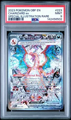 2023 POKEMON OBF EN-OBSIDIAN FLAMES SPECIAL ILLUSTRATION RARE CHARIZARD EX PSA 9 - Image 1