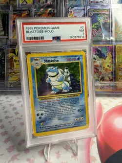 POKEMON BLASTOISE HOLO 1999 BASE SET 2/102 PSA GRADE 7 NM - Image 1