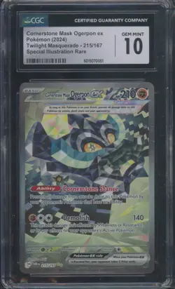 Pokemon TCG Cornerstone Mask Ogerpon ex 215/167 Special Illustration Rare CGC 10 - Image 1