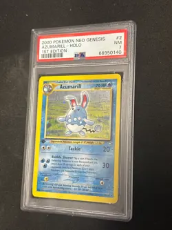2000 Pokemon Neo Genesis 1st Edition Azumarill Holo 1st Edition PSA 7 #2 - Image 1