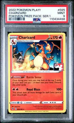 Pokemon Card PSA 9 Charizard Prize Pack Series 1 One Play Promo VIV 025/185 2022 - Image 1