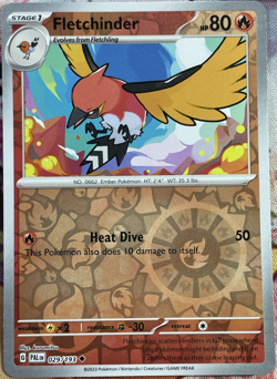 Fletchinder Reverse Holo - 029/193 - Paldea Evolved Pokemon 2023 - Image 1
