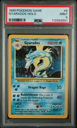 1999 POKEMON BASE SET UNLIMITED #6 GYARADOS-HOLO PSA 9 - Image 1