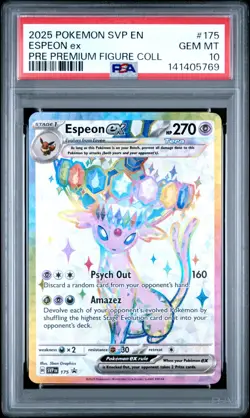 2025 Pokemon SVP EN Espeon ex #175 Promo PRE Premium Figure Collection PSA 10 - Image 1