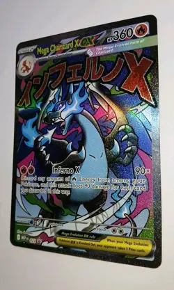 Mega CHARIZARD X ex 023 Phantasmal Flames 🔥Textured Full Art Holo NM Pokemon - Image 3
