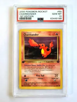 Pokemon PSA 10 GEM MINT 1st Edition 2000 English Team Rocket Charmander #50 - Image 1
