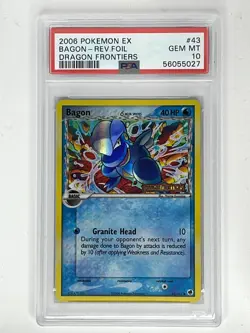 2006 Pokemon EX Dragon Frontiers Bagon Delta Species Reverse Holo 43/101 PSA 10 - Image 1