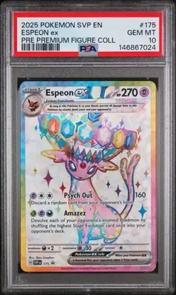 2025 POKEMON SVP PROMO PREMIUM FIGURE COLLECTION #175 ESPEON EX PSA 10 - Image 1