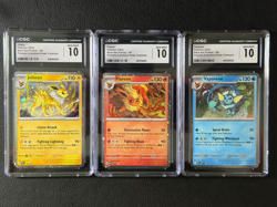 Pokemon Jolteon Flareon Vaporeon SV 167 168 189 Promo Set of 3! CGC 10 - Image 1