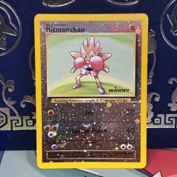 Hitmonchan 2 Winner Stamp #2 Best Of Promo Pokemon TCG Reverse Holo SWIRL NM - Image 1