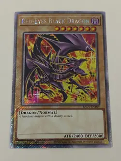 Yugioh - Red-Eyes Black Dragon - 3 Artwork - Platinum Secret Rare NM - Free Holo - Image 2