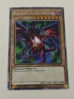 Yugioh - Red-Eyes Black Dragon - 3 Artwork - Platinum Secret Rare NM - Free Holo - Image 3