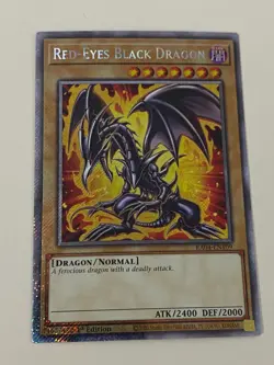 Yugioh - Red-Eyes Black Dragon - 3 Artwork - Platinum Secret Rare NM - Free Holo - Image 4
