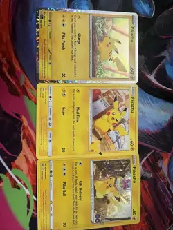 Pokemon Pikachu Card Lot Pokemon GO 2022 English 3 Cards Foil Regular - Image 1
