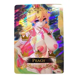 Mario Princess Peach Doujin Full Art Waifu Anime Holo Foil ACG Card - Image 1