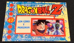 Dragon Ball Z DBZ 1989 Trading Card Series 2 Holo Prism #42 Son Goku Y Paikuhan - Image 4