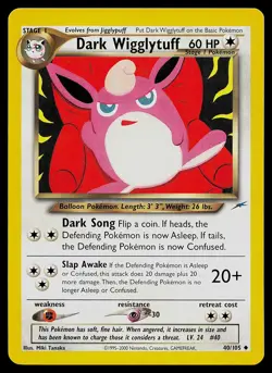 Pokemon Card - Dark Wigglytuff Neo Destiny 40/105 Uncommon - Image 1