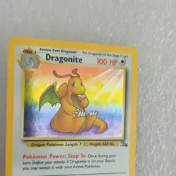 Pokemon Dragonite Fossil 4/62 Holo Rare 100 HP English Wizards 1999 Card - Image 2