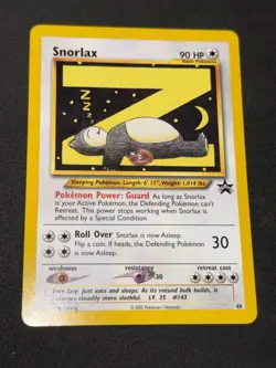 Pokemon Snorlax 49/53 Wotc Black Star Promo Card Sleeping Z Mint Condition! - Image 2