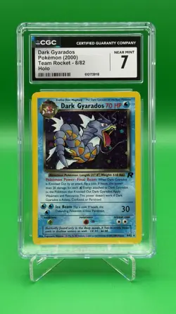 Dark Gyarados 8/82 Team Rocket Holo CGC 7 Near Mint Pokemon Card Vintage - Image 1
