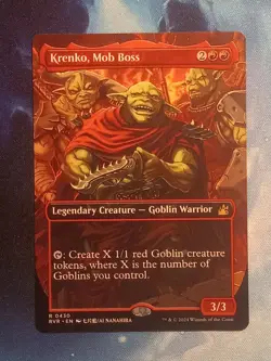 Krenko Mob Boss Anime Borderless NM/M Magic the Gathering Ravnica Remastered MTG - Image 1