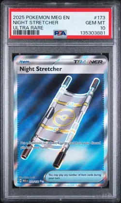 2025 POKEMON MEG EN-MEGA EVOLUTION ULTRA RARE #173 NIGHT STRETCHER PSA 10 - Image 1
