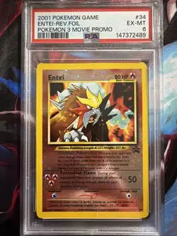 PSA 6!!! Entei Reverse Holo! 2001 Pokemon 3 Movie Promo!!! - Image 1