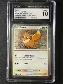 2025 Pokemon Eevee Black Star Promo 200 Destined Rivals 1-Pack Blister CGC 10 - Image 1