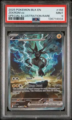 2025 POKEMON BLK EN-BLACK BOLT SPECIAL ILLUSTRATION RARE #166 ZEKROM EX PSA 9 - Image 1