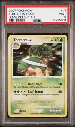 Pokemon 2007 Diamond and Pearl Base Set Torterra Holo Rare PSA 9 - Image 1