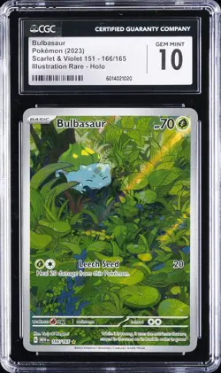 2023 POKEMON SCARLET & VIOLET 151 #166 BULBASAUR CGC 10 GEM MINT - Image 1