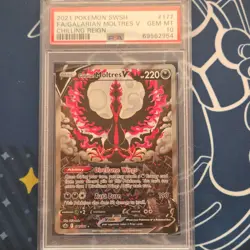 Pokemon Galarian Moltres V Full Art PSA 10 Chilling Reign 177/198 - Image 1