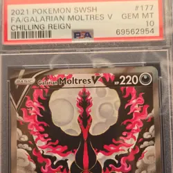 Pokemon Galarian Moltres V Full Art PSA 10 Chilling Reign 177/198 - Image 2