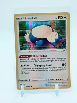 Snorlax #143 Holo Rare Snorlax 143/196 SWSH Pokemon TCG Lost Origin - Image 1