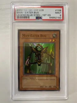 Yu-GI-Oh! - PSA 9 1st Edition LOB-108 Man-Eater Bug - North American Print - Image 2