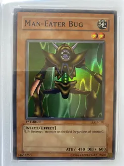 Yu-GI-Oh! - PSA 9 1st Edition LOB-108 Man-Eater Bug - North American Print - Image 3