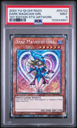 2024 YU-GI-OH! RA03-QUARTER CENTURY BONANZA #EN123 DARK MAGICIAN GIRL PSA 9 - Image 1