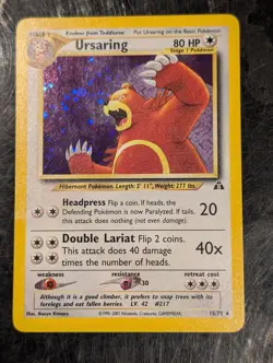 Ursaring 15/75 Holo Neo Discovery 2001 WOTC Pokemon Card MP - Image 1