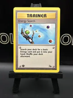 Pokemon Card Energy Search Trainer 59/62 1st Edition Fossil LP - Image 2